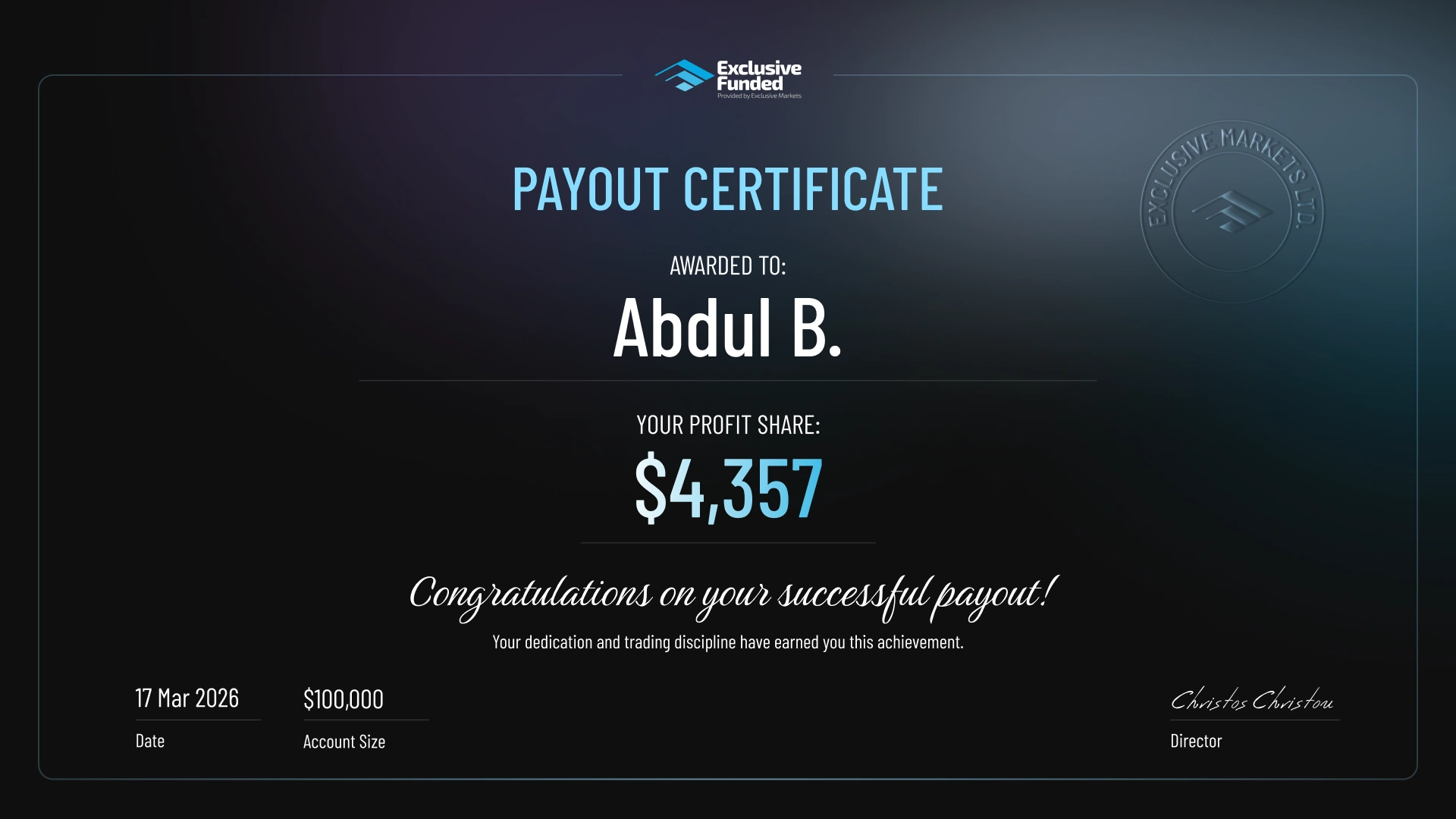 payout certified