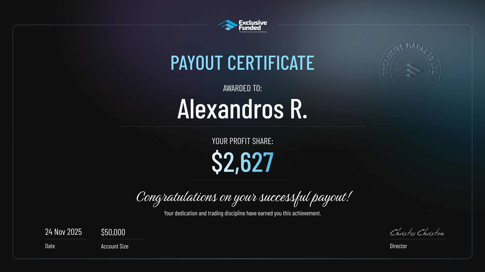 payout certified