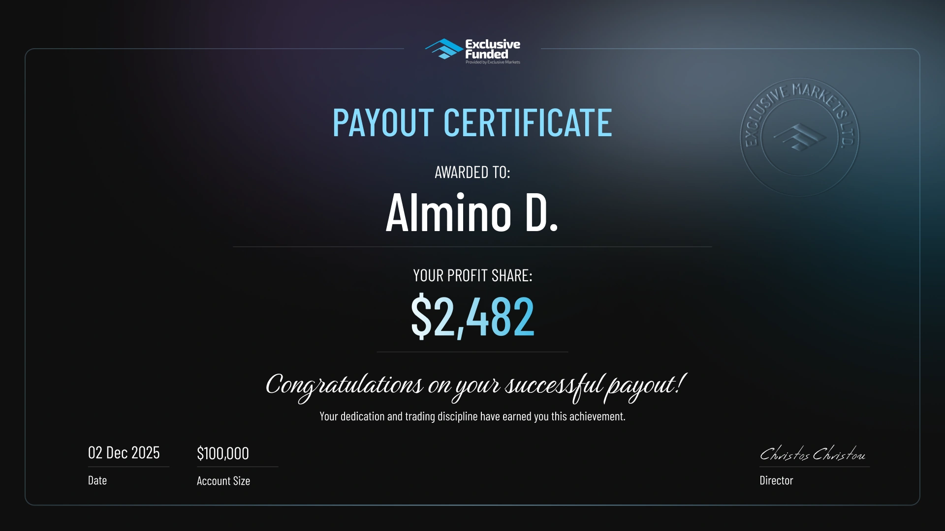 payout certified
