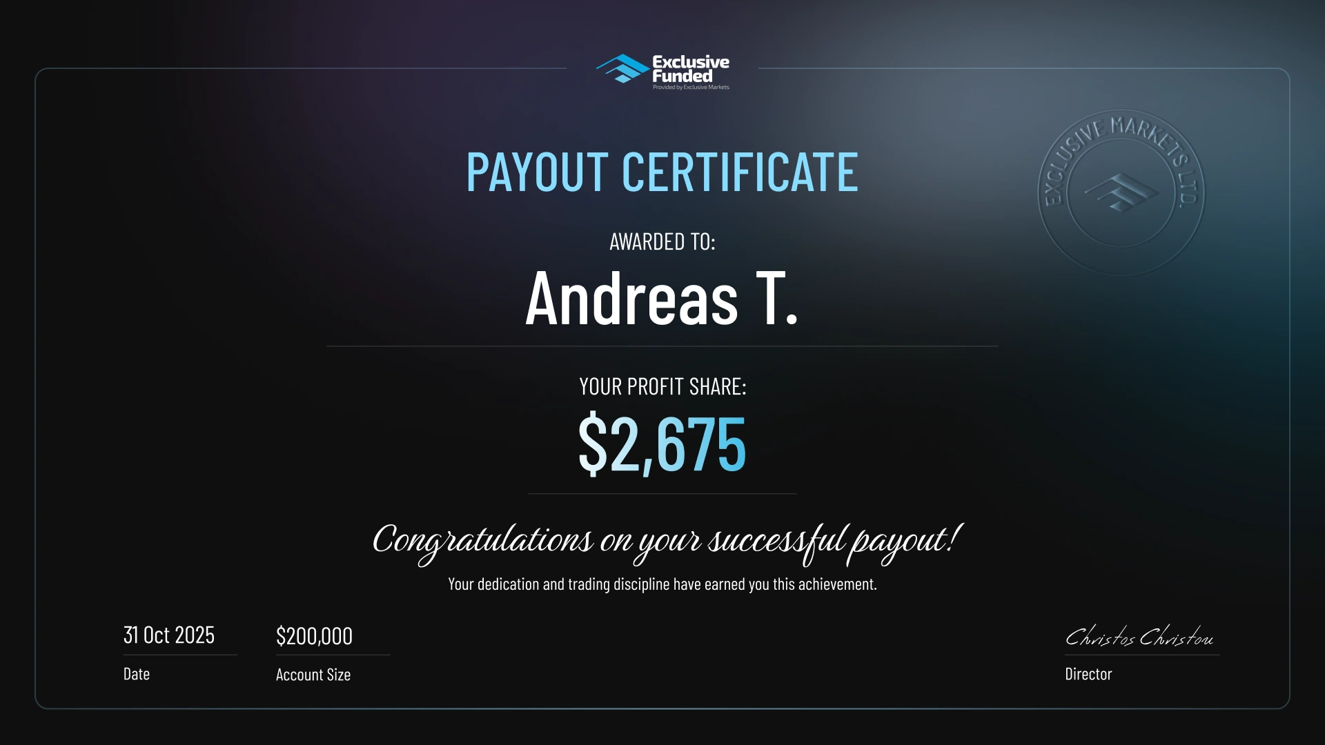 payout certified
