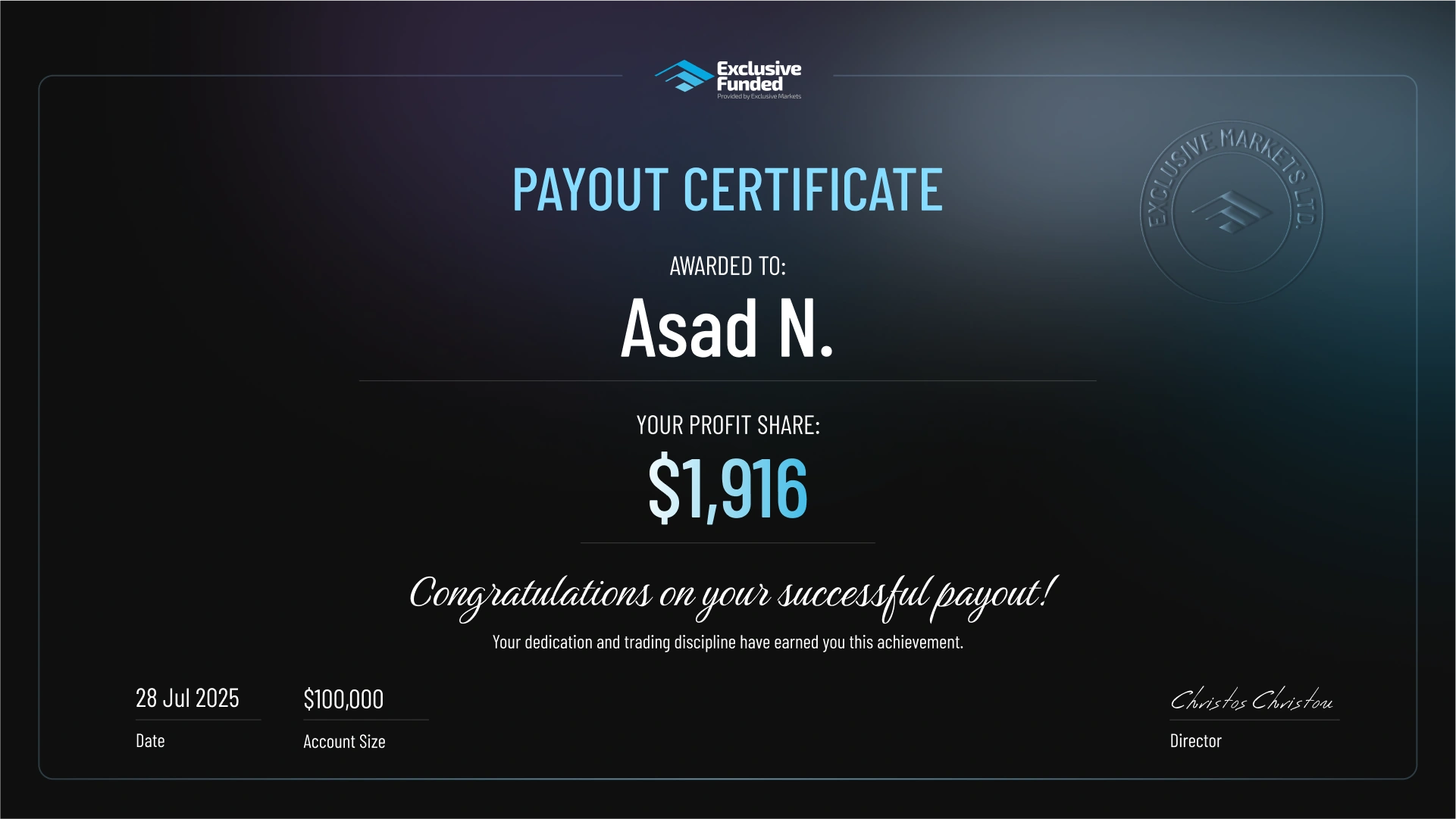 payout certified
