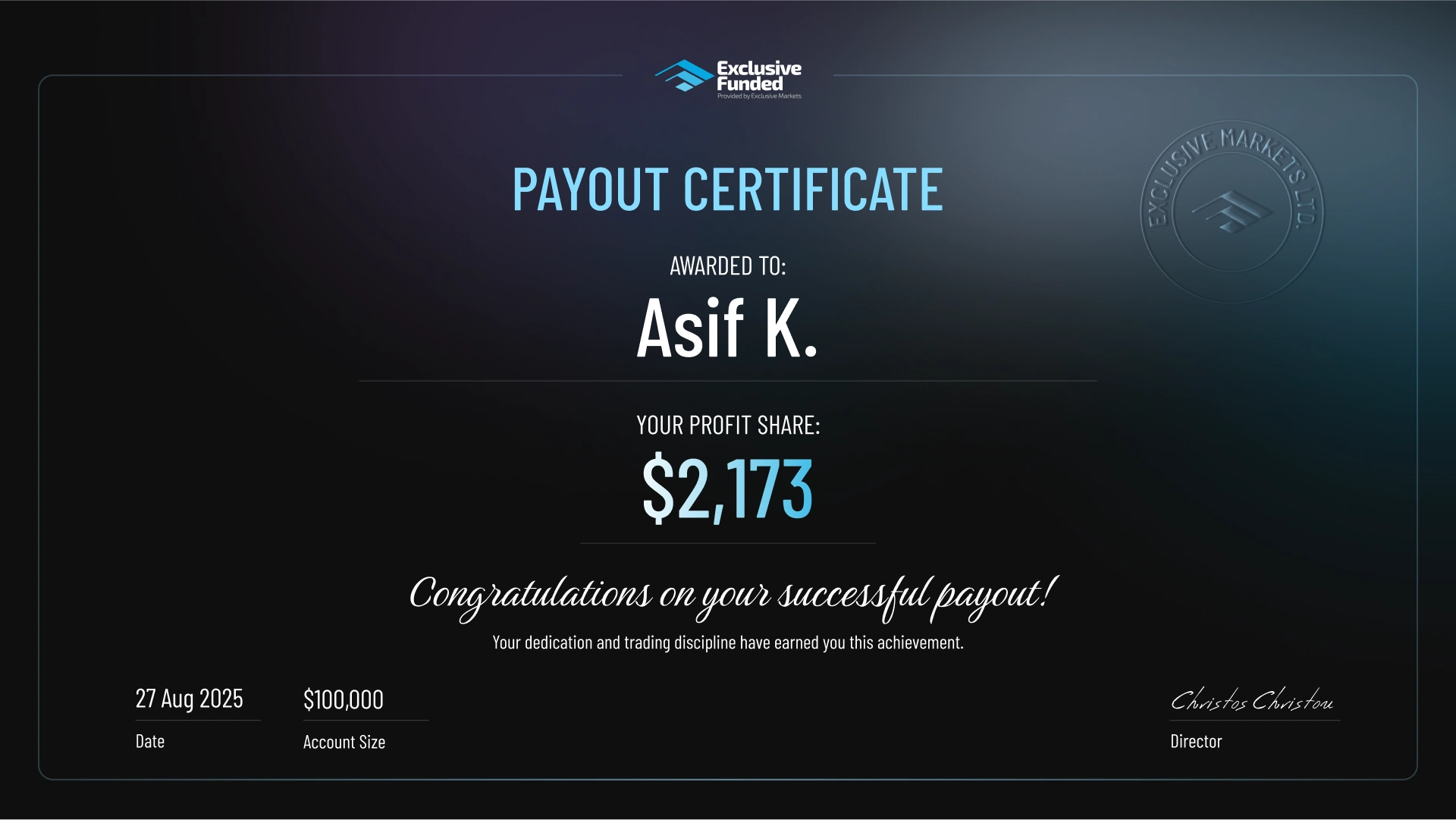payout certified