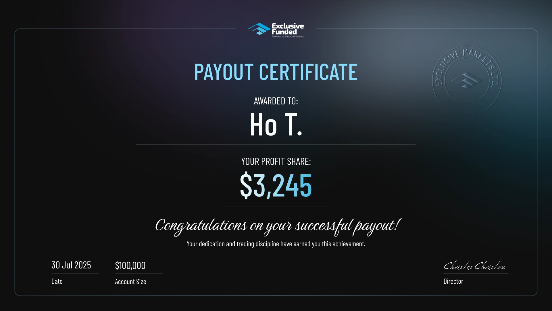 payout certified
