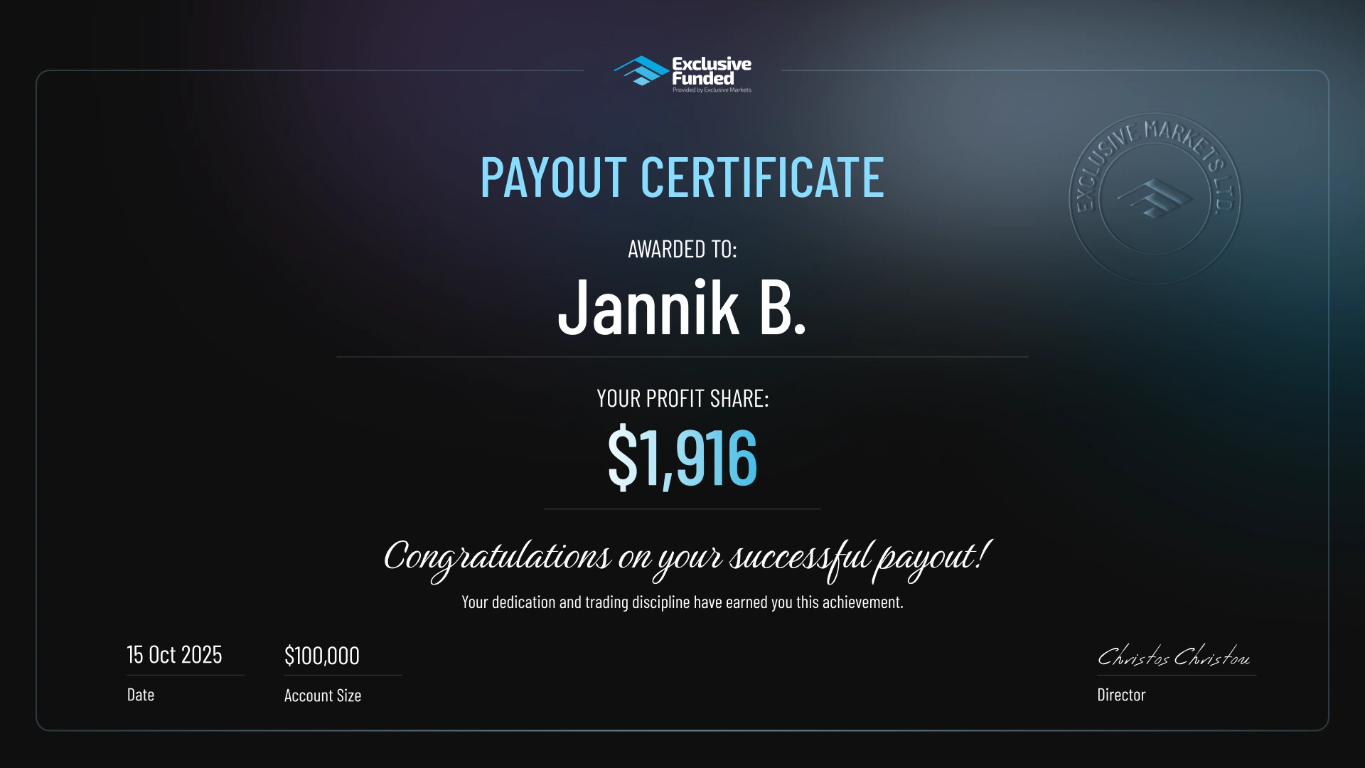 payout certified