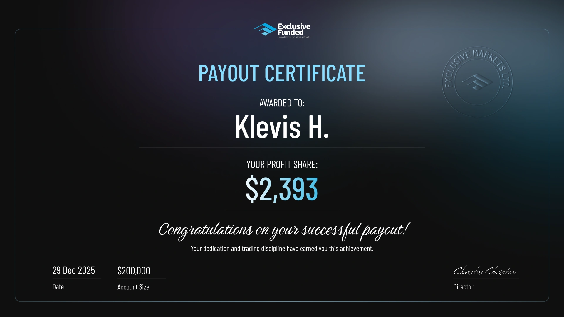 payout certified