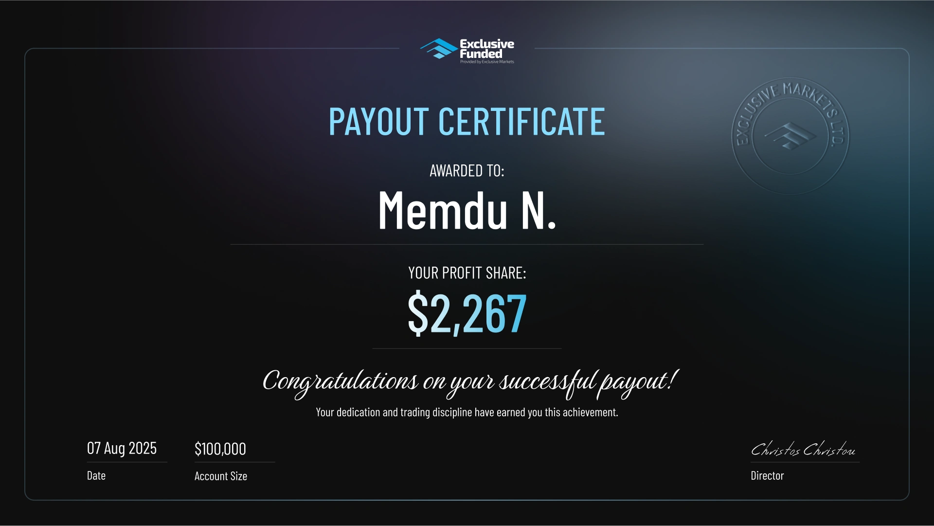 payout certified