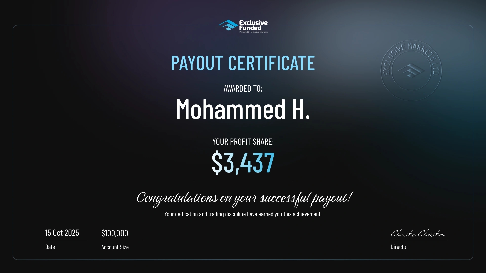 payout certified