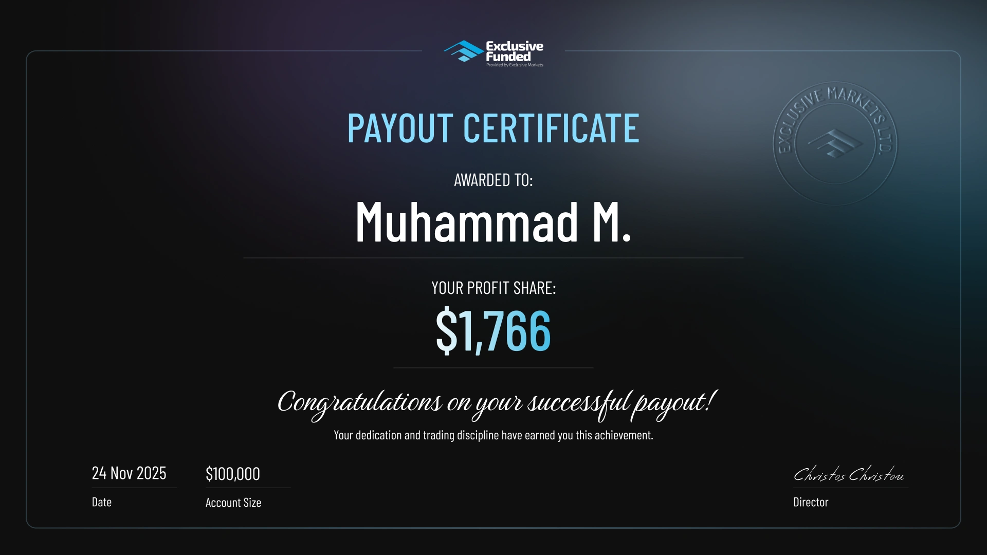 payout certified