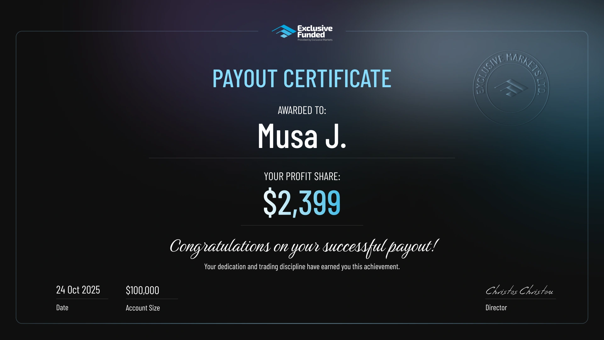 payout certified