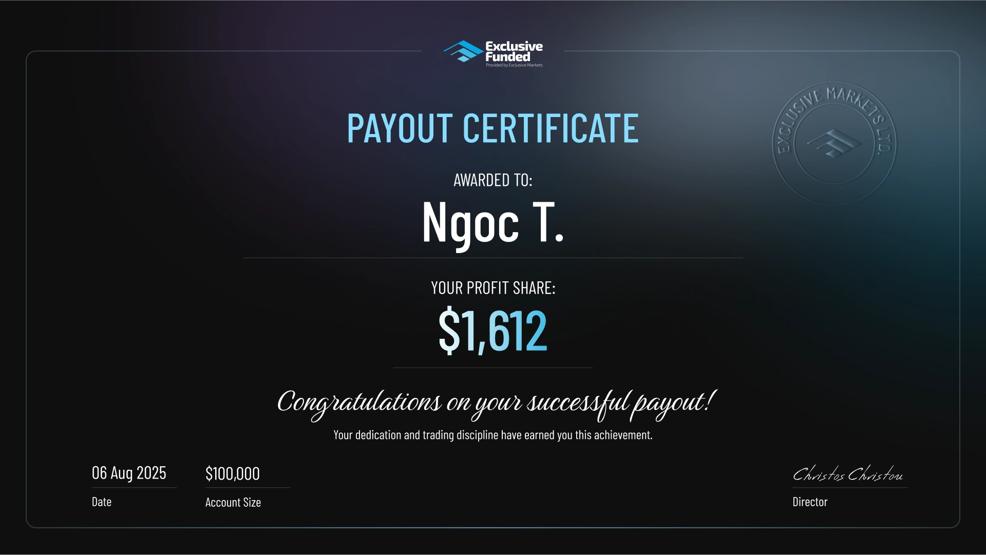 payout certified