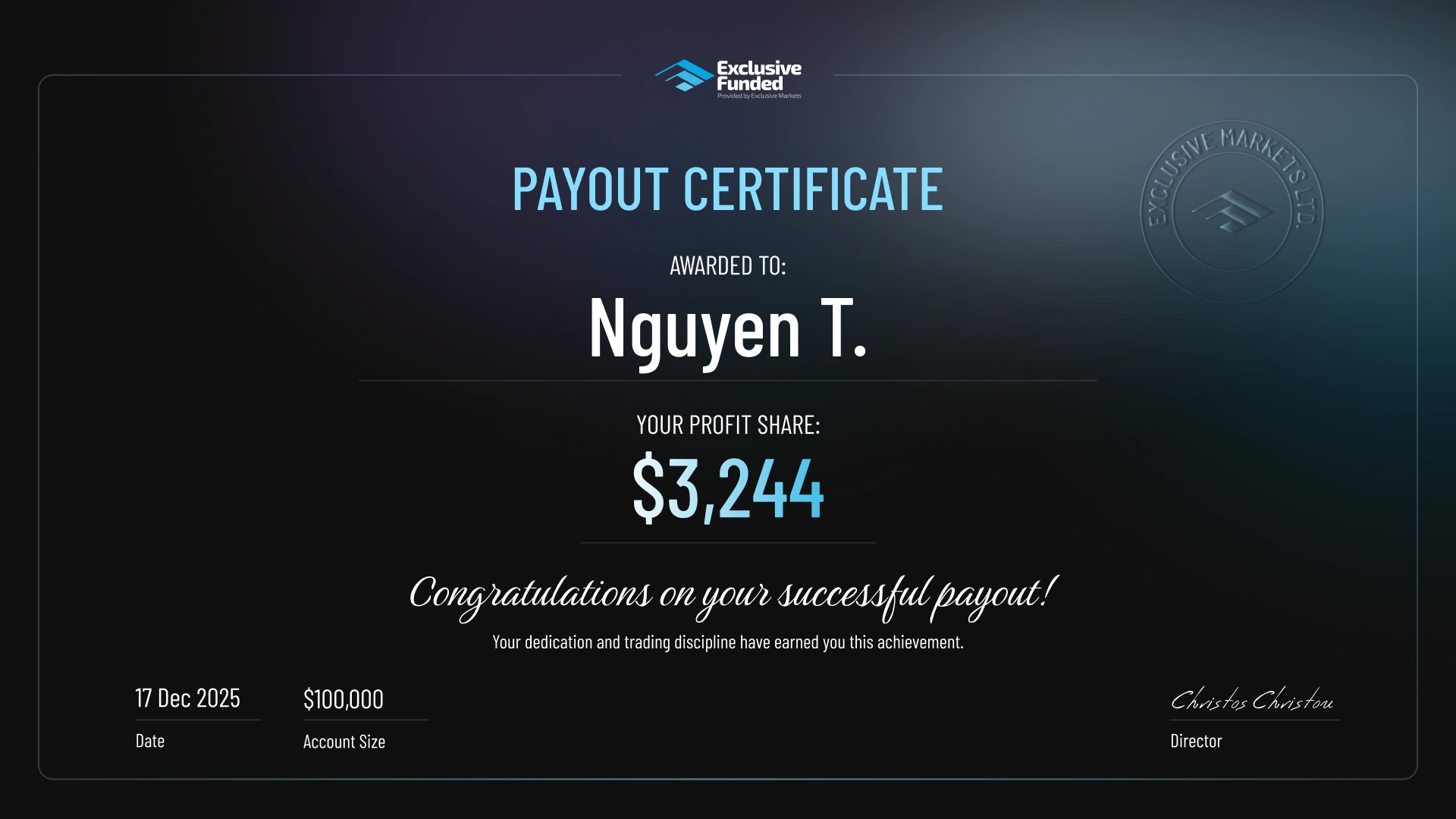 payout certified