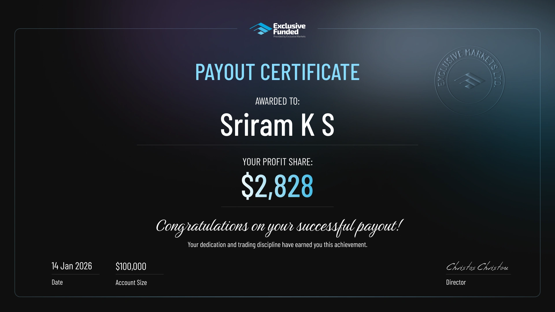 payout certified