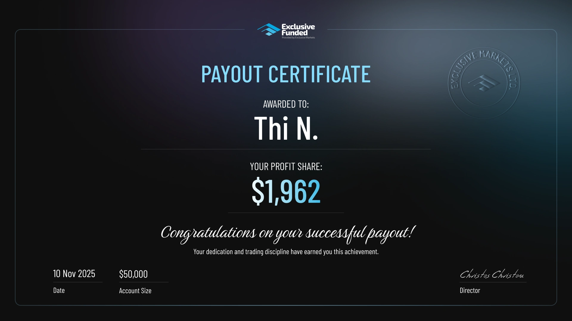 payout certified