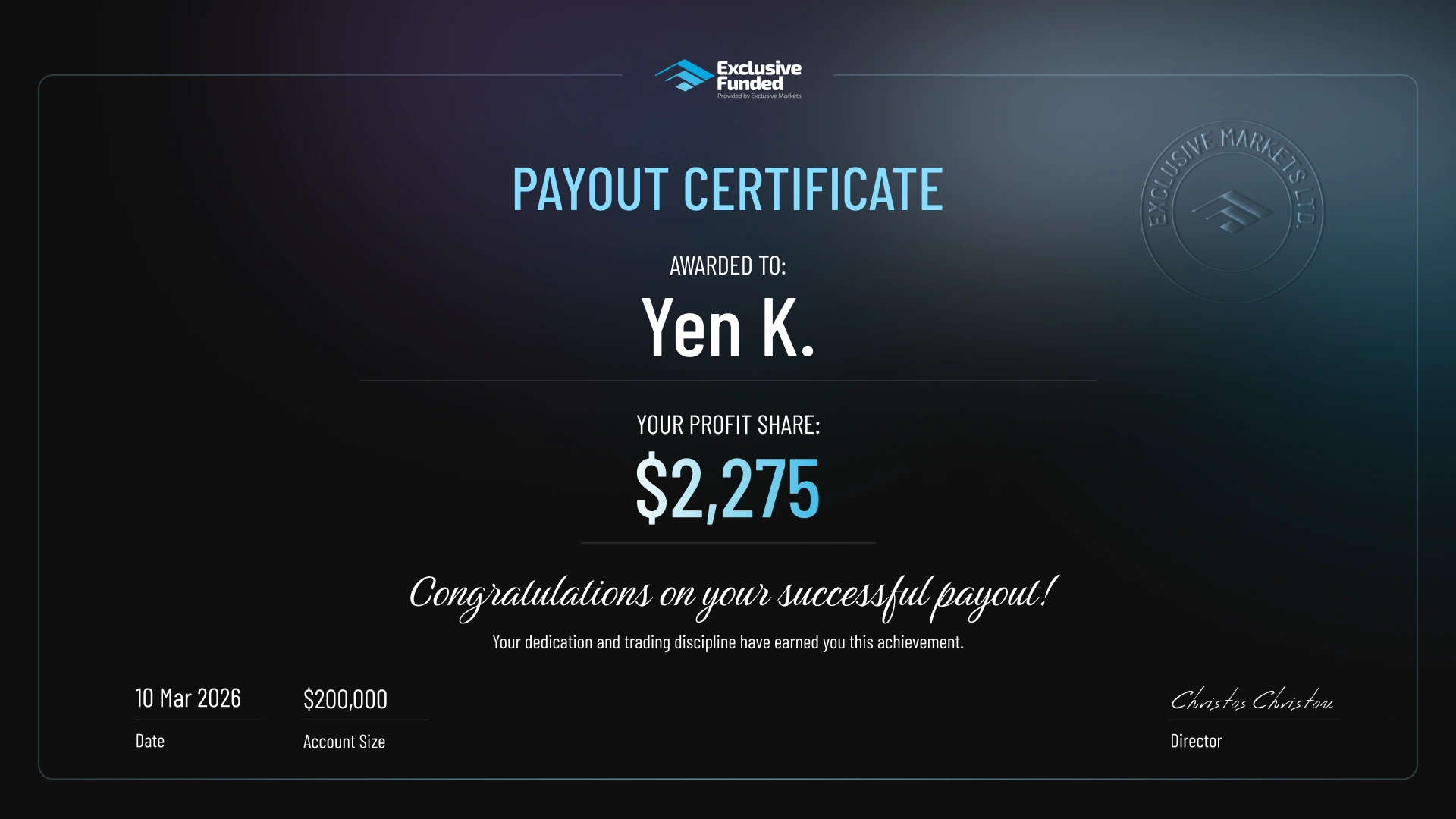 payout certified