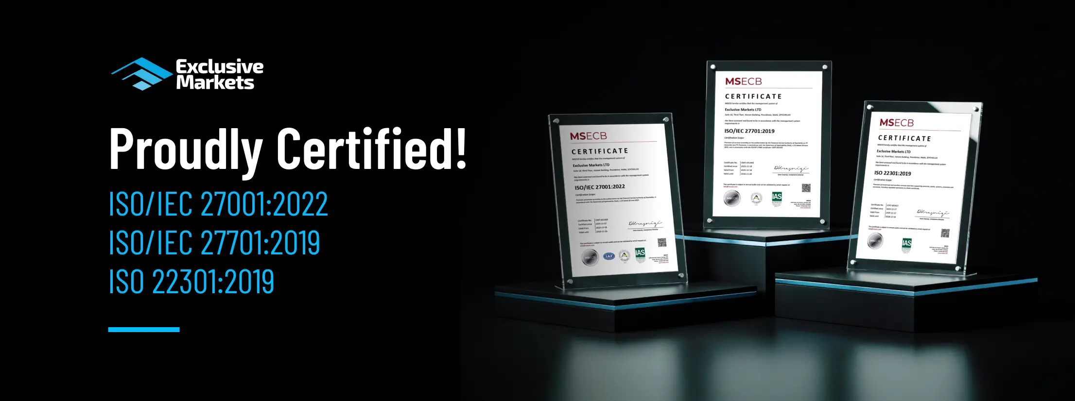 Exclusive Markets ISO Certifications